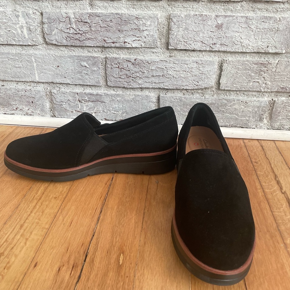 Clarks suede mules….Perfect condition WORN ONCE